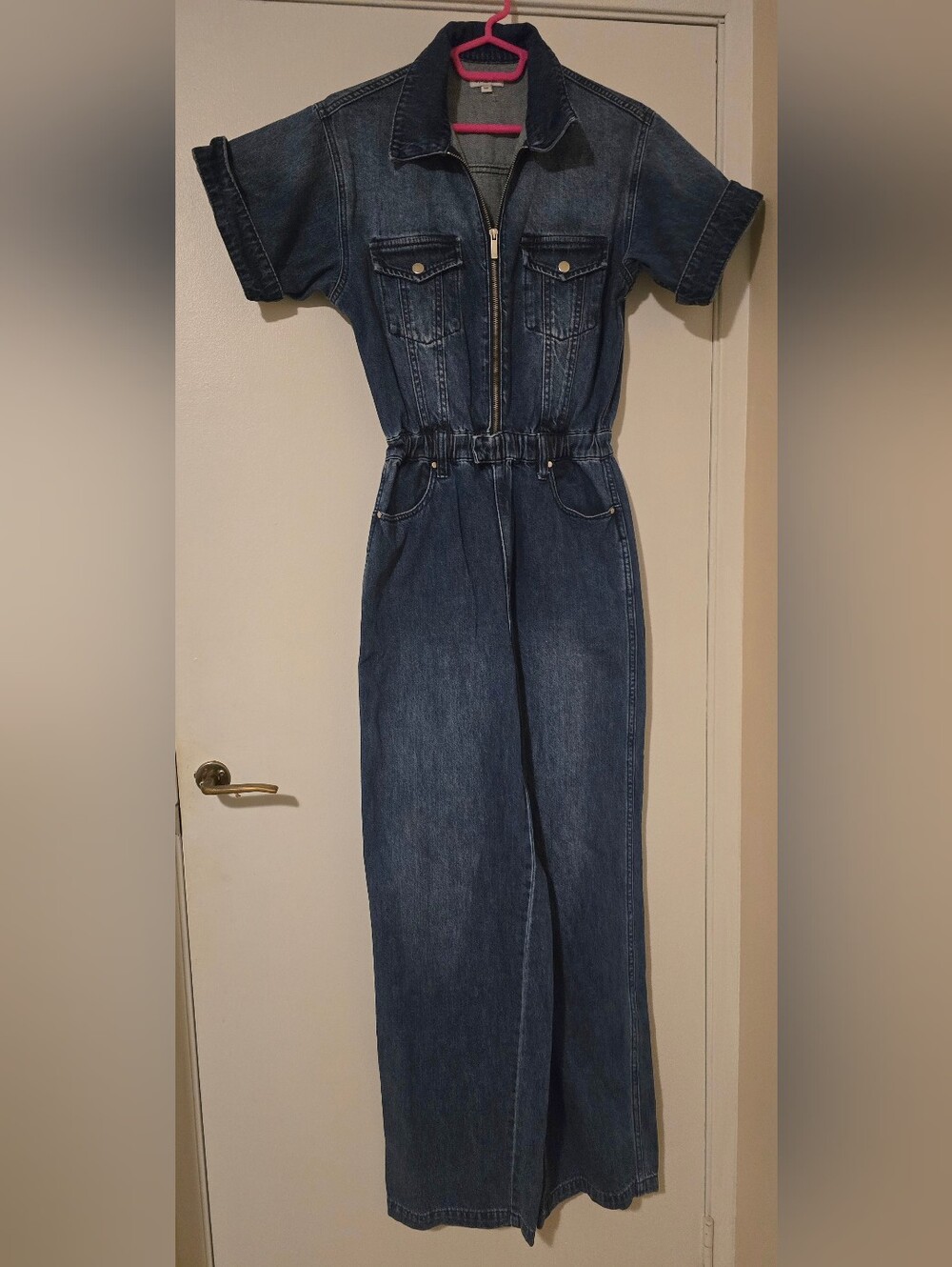 WeWoreWhat Dark Blue Denim Jumpsuit Overalls Jeans size S